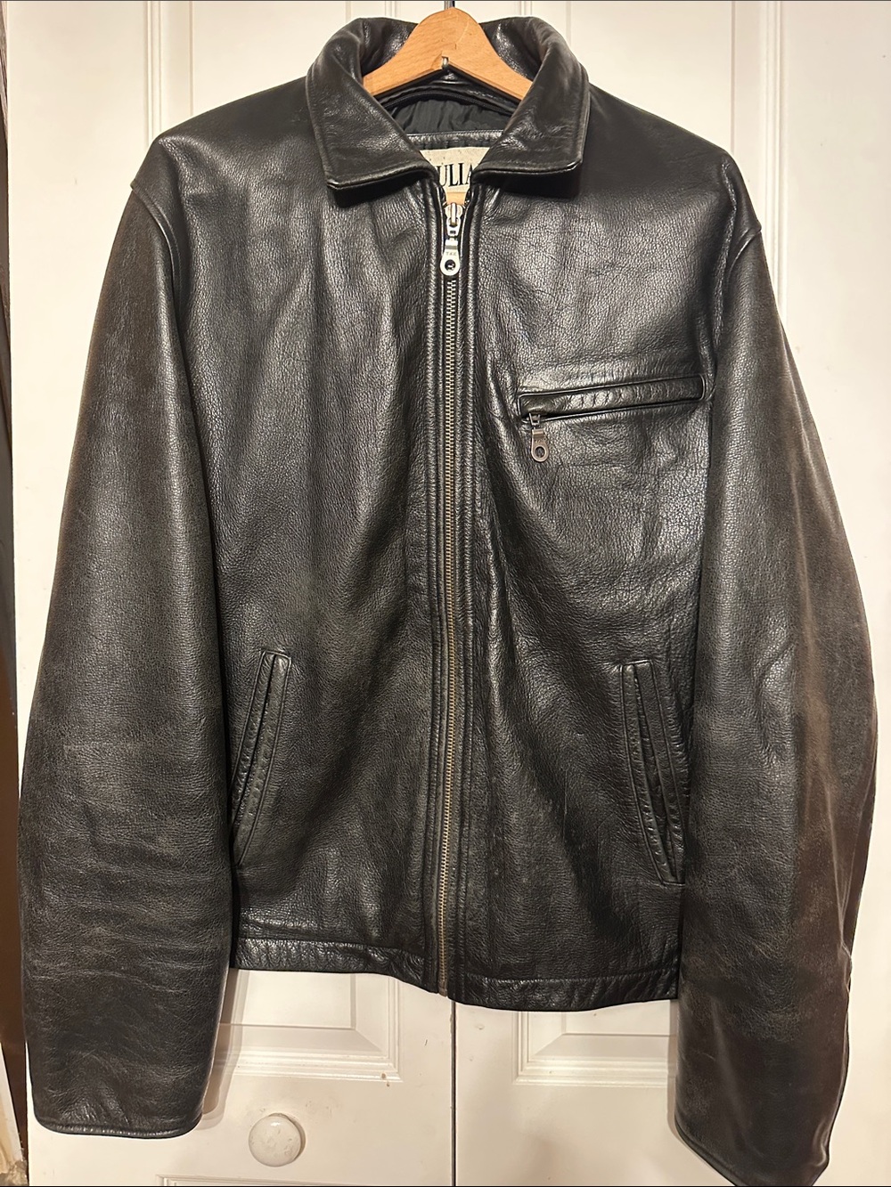 Wilsons Leather Men's Dark Brown Leather Bomber Jacket